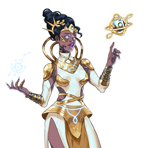 Idealyst's earning character, a figure in golden armour.